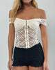 Afbeelding van Dovica Corset Top in Ivory Canina Rose Lace