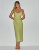 Image of Elayna Midi Dress in Chiffon Stripe Groen