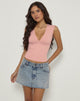 Afbeelding van Emberly Plunge Top in Pink Lady