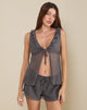 Afbeelding van Enisa Top in Crinkle Chiffon Grijs