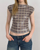 Afbeelding van Erica Top in Pailletten Vintage Ruit Bruin