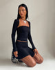 Afbeelding van Orla Micro Mini Rib Rok in Zwart
