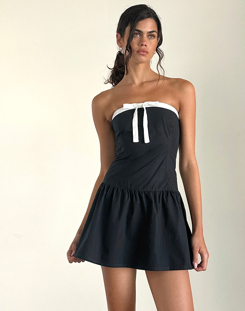 Faelas Mini Jurkje in Tapschoen met Off White Strikjes