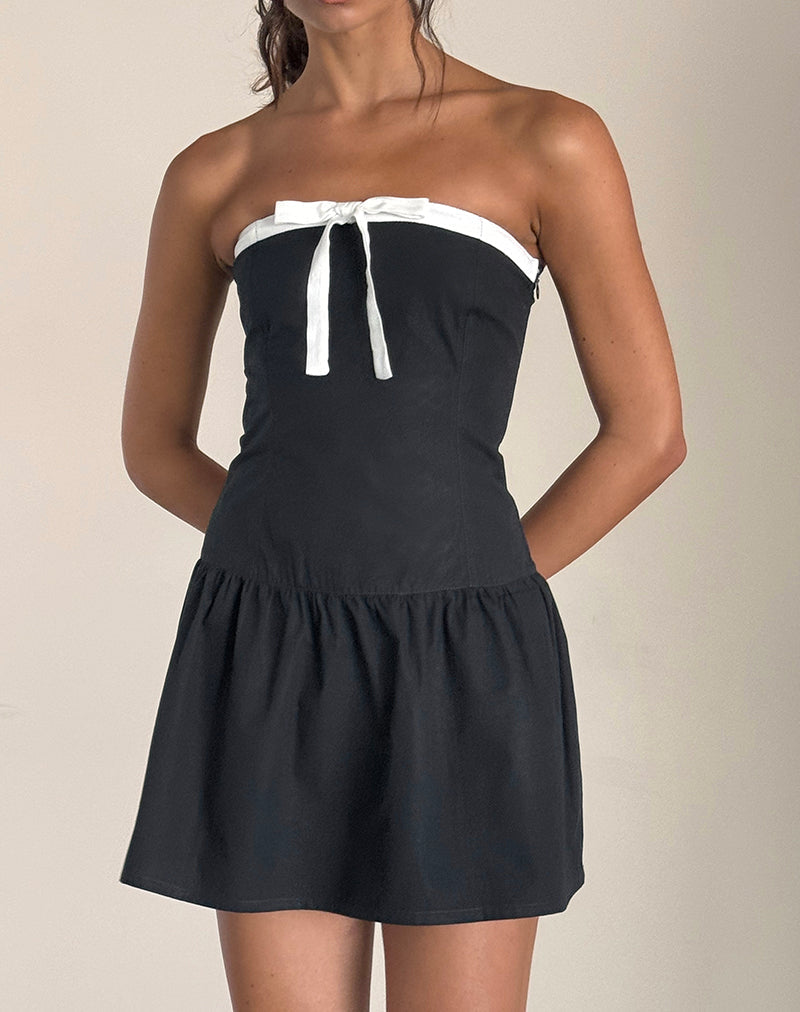Faelas Mini Jurkje in Tapschoen met Off White Strikjes