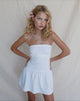 Afbeelding van Faelyn Bandeau Mini Jurk in Popeline Wit