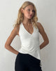 Afbeelding van Farah Halter Asymmetrische Plunge Top in Ivorya