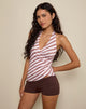 Afbeelding van Fayez Top in Slinky Diagonaal Streep Roze