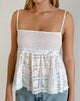 Afbeelding van Flyn Top in Crochet Lace Shirred Poplin Wit