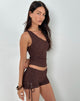 Afbeelding van Shrine Short in Stretch Broderie Bruin