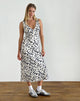 Afbeelding van Gabriela Midi Dress in Grunge Floral Flock Cream