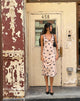 Afbeelding van Gandira Midi Dress in Cluster Ditsy Floral Flock Nude