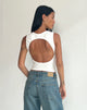 Afbeelding van Gelsho Open Rug Rib Tanktop in Off White