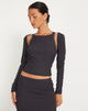 Afbeelding van GInny Top in Crinkle Charcoal