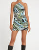 Afbeelding van Giori Mini Dress in Warped Zebra Blue