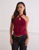Afbeelding van Giunea Knot Halter Top in Bourgondië