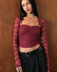 Afbeelding van Hali Cami Top met kant in Maroon