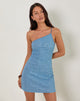 Afbeelding van Hamal Mini Jurk in Pailletten Blauw