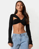 Afbeelding van Hanta Crop Top in Crepe Zwart