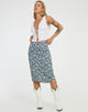 Afbeelding van Harriet Midi rok in Floral Field Navy