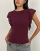 Afbeelding van Harsya Top in Flock Mini Luipaard Plum