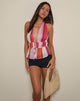 Afbeelding van Hassna Haltertop in roze chiffon geverfde streep