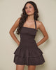 Afbeelding van Herais Halterneck Mini Dress in Deep Mahogany