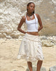Afbeelding van Kasya Frill Hem Midi Wrap Rok in Ivoor