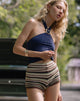 Afbeelding van Husan hot pants in groen en bruine streep