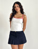 Afbeelding van Ilisna Top in Off White met rood geruite bies
