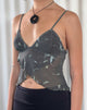 Afbeelding van Cojira Mesh Vlinder Top in Bloemig Khaki Silhouet