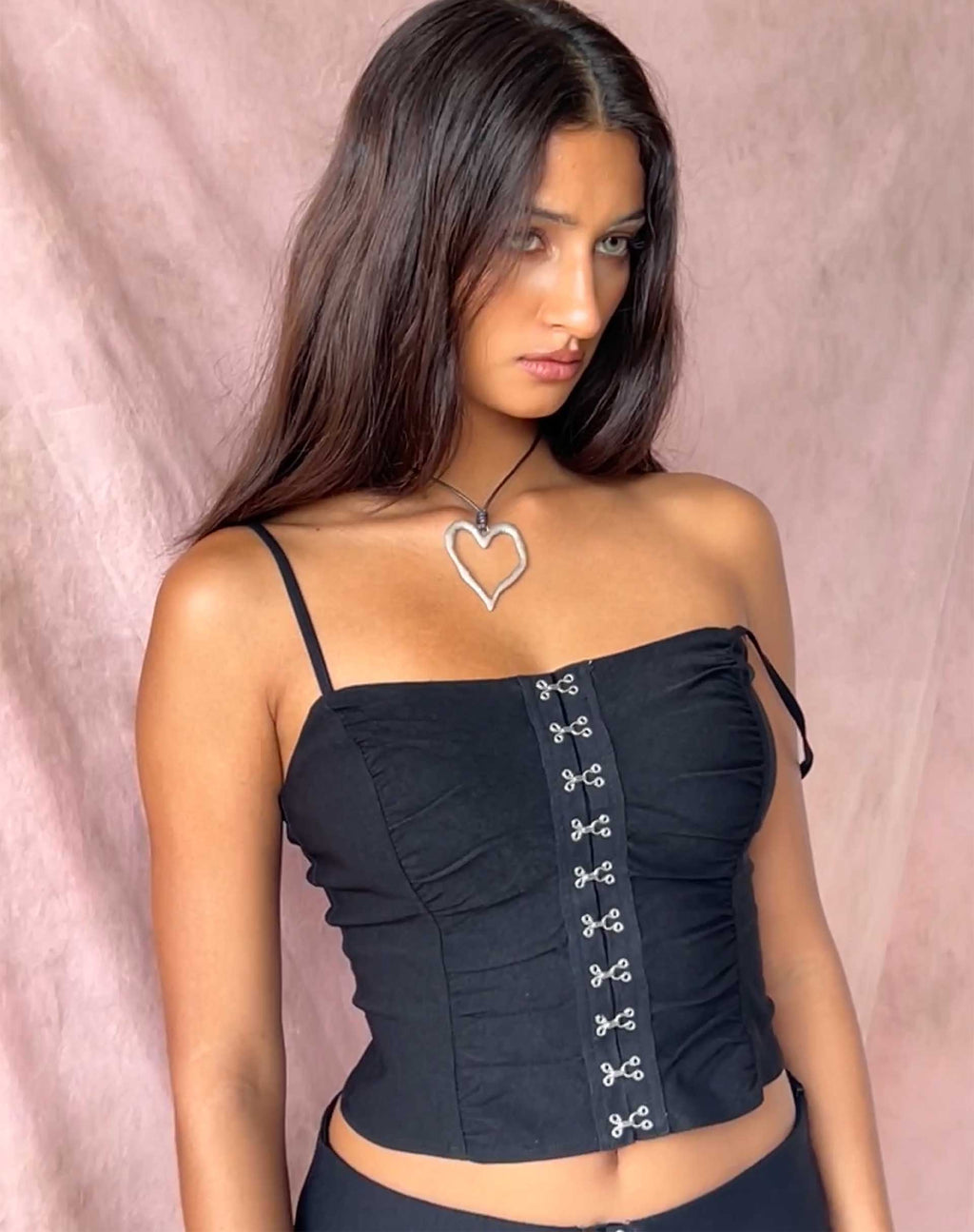 Hateya Corset Top in Zwart