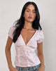 Afbeelding van Inasha Top in Candy Pink Kleine Verticale Streep