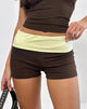 Afbeelding van Sea Foldover Short in Chocoladebruin en Citroen