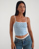 Afbeelding van Isna Cami Top in Powder Blue XO Heart Print