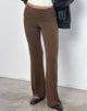 Afbeelding van Jacita Low Rise Flared Broek in Bittere Chocolade