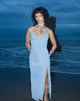 Afbeelding van Jacy Ruffle Midi Dress in Mesh Blue