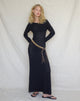 Afbeelding van Jadie Open Back Maxi Dress in Zwart