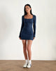 Afbeelding van Janjisu Bodycon Mini Dress in Navy