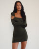 Afbeelding van Janjisu Bodycon Mini Dress in Olive