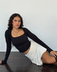 Afbeelding van Jansu Lycra Lange Mouw Top in Zwart