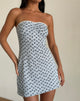 Afbeelding van Javaya Bandeau Mini Dress in Bloemenstreep