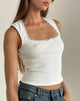 Afbeelding van Jinila Top in Off White met strik en kanten randje