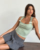 Afbeelding van Jiniso Crop Top in Sage met Ivory Strikken