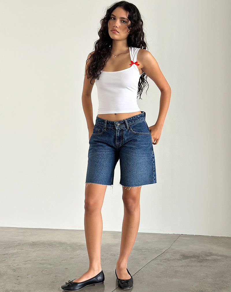 Jiniso Top in wit met rode strikken