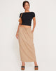 beeld van MOTEL X JACQUIE Joelene Tie Waist Maxi Skirt in Light Taupe