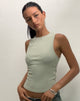 Afbeelding van Jordin Hoge Hals Jersey Top in Geribd Mint
