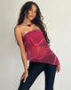 Afbeelding van Joyce Lange Waterval Koker Top in Plum Aquarel