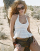 Afbeelding van Juanita Frill Halterneck Top in Gehaakt Wit