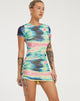 Afbeelding van Julep Mini Dress in Multi Blur Orb Navy