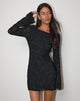 Afbeelding van Julita Mini Dress in Sheer Flower Zwart
